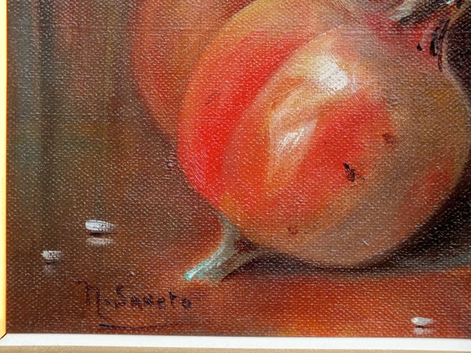 Antique Victorian Framed  Still Life Fruit Pomegranate Original Oil Painting photo 190.0