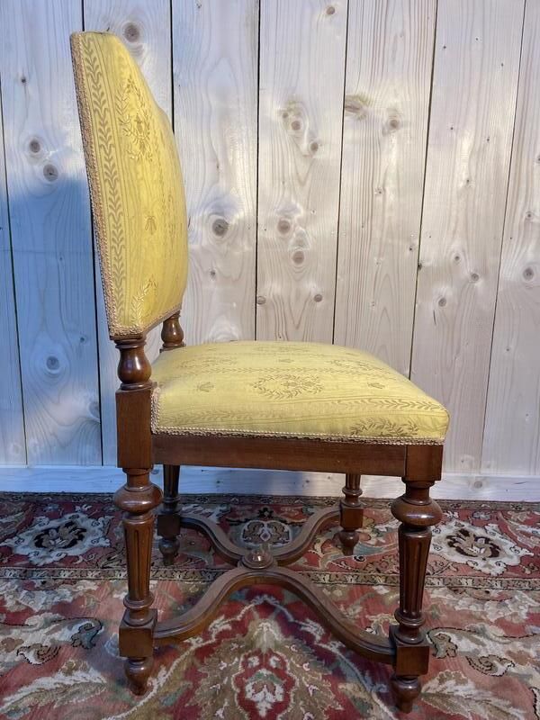 Suite De 6 Chaises Napoléon III En Noyer Et Tissu photo furniture