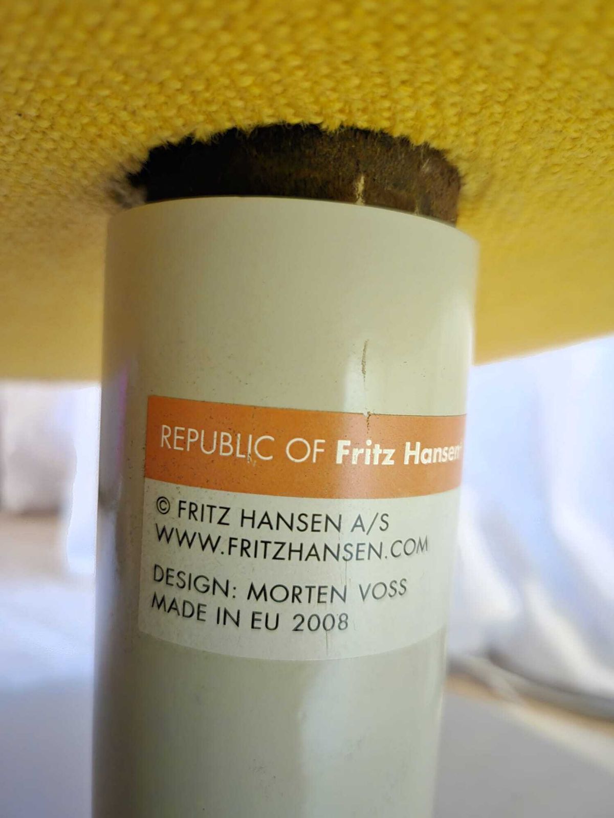 photo for sale Morten Voss For Fritz Hansen Attitude Chair, Yellow, Swivel Lounge Chair