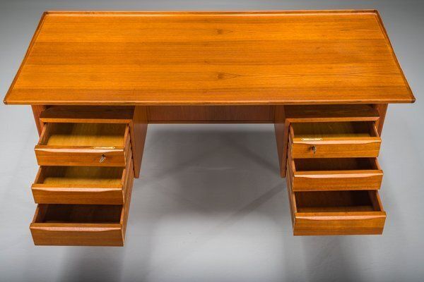 Danish Teak Desk By Peter Lovig Nielsen For Hedensted Mobelfabrik, 1974 photo Furniture