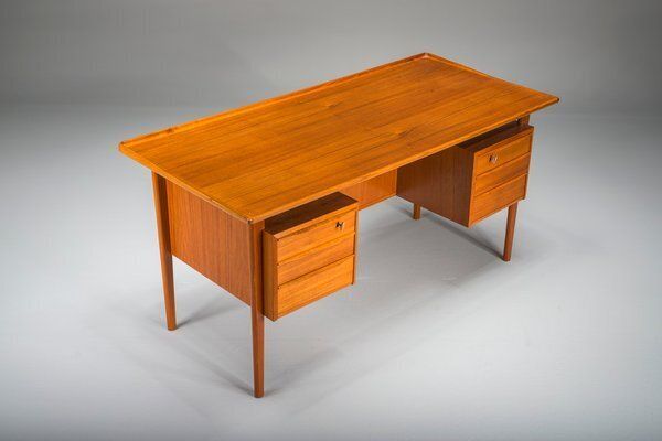 Furniture Danish Teak Desk By Peter Lovig Nielsen For Hedensted Mobelfabrik, 1974 photo
