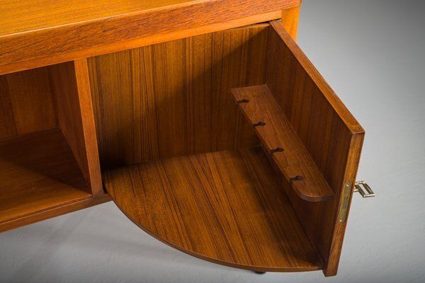 Scandinavian Modern Teak Writing Desk Attributed To H. Brockmann Petersen For Poul M. Jessen, 1960s photo vinterior