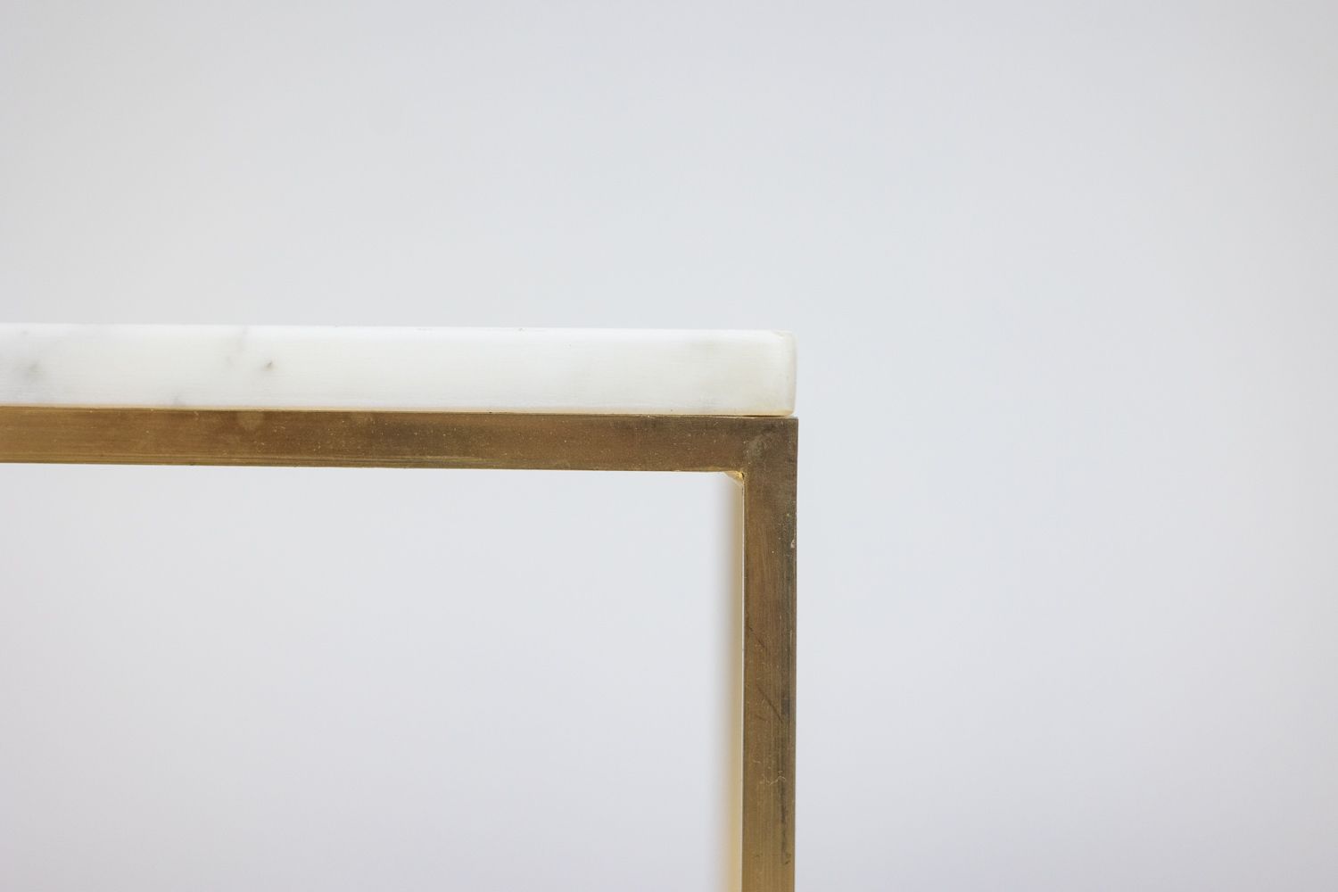Pair Of End Tables In Marble And Gilded Bronze. 1970s. photo vinterior