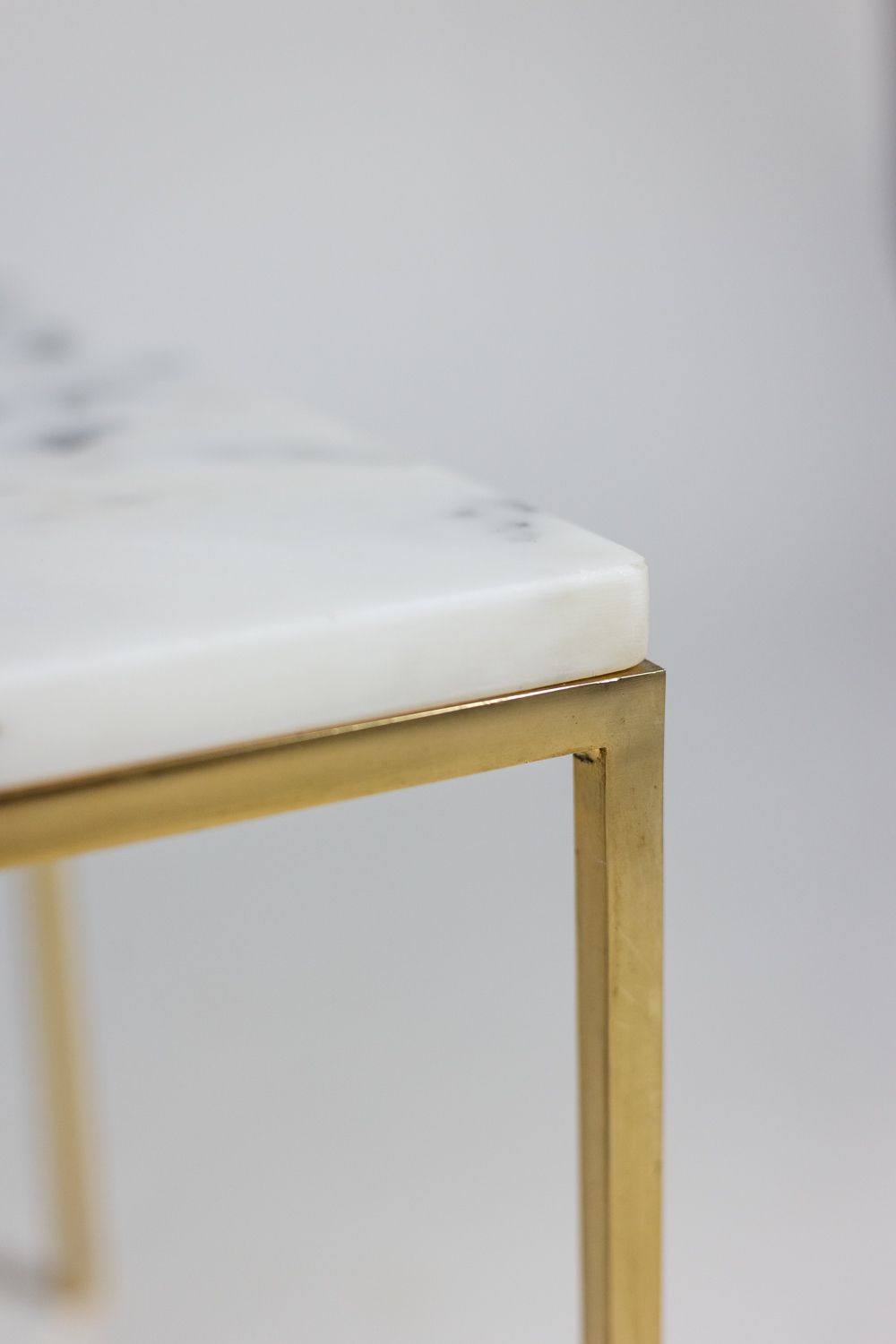 photo for sale Pair Of End Tables In Marble And Gilded Bronze. 1970s.