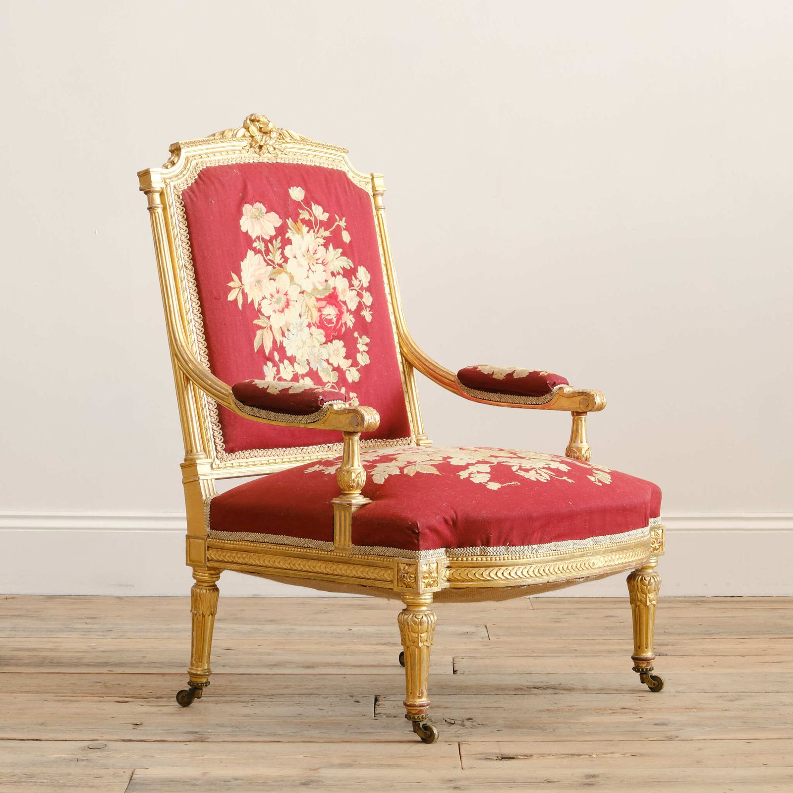 19th Century Carved Giltwood Armchair Att' Holland & Sons photo for sale