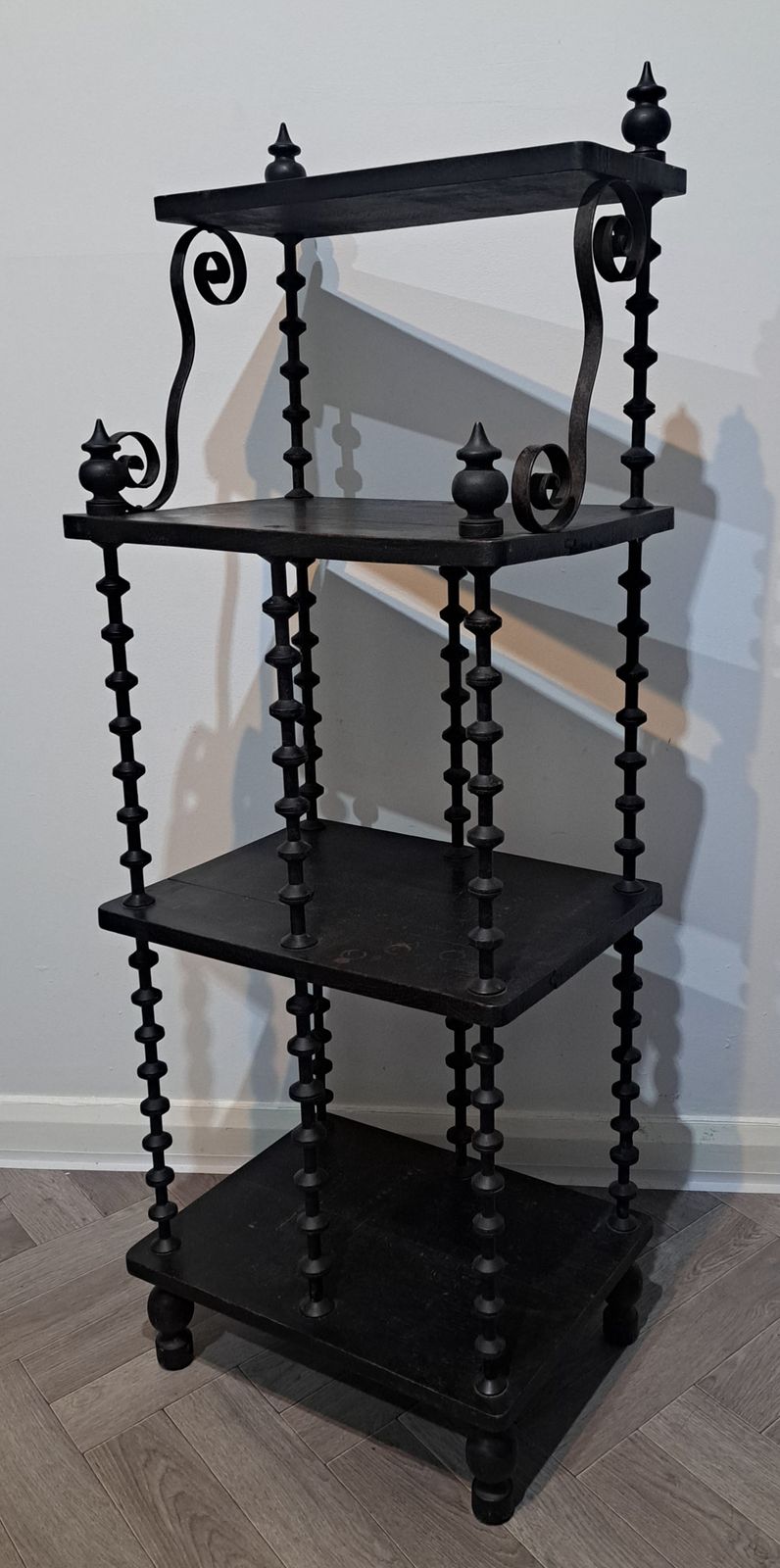 French Napoleon III Ebonised Bobbin Etergere Stand