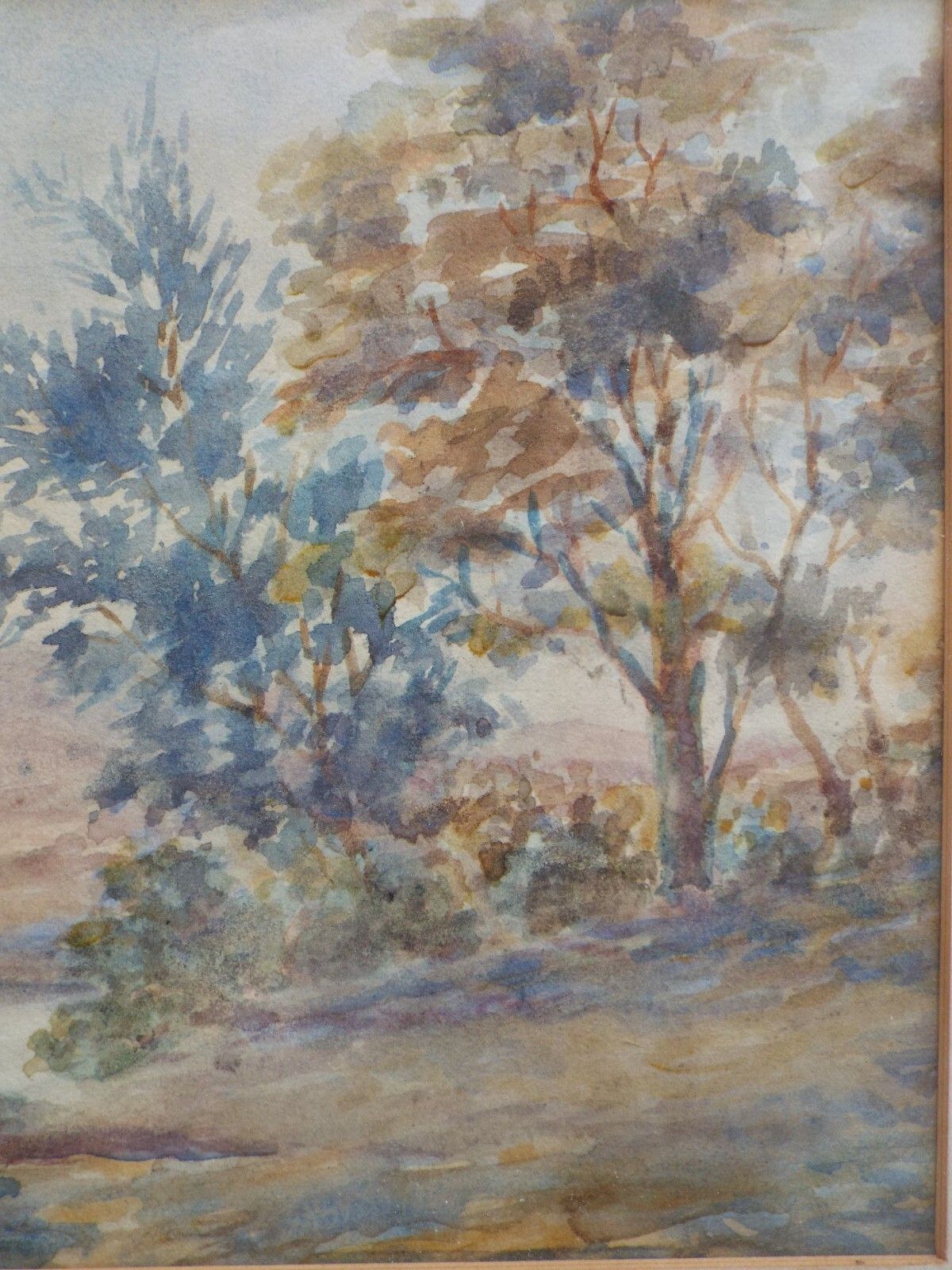 Antique Victorian Watercolour Landscape  Framed Painting Hale Lancashire photo for sale