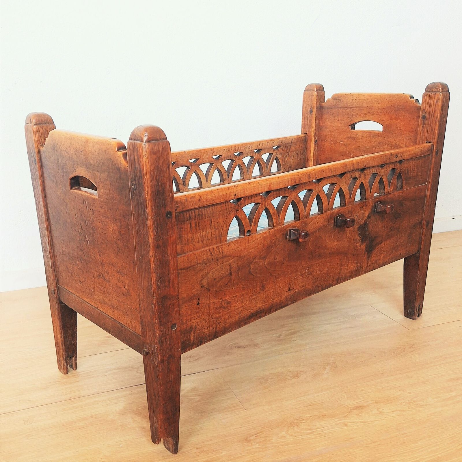 Antique Wooden Children's Bed. 1820–1850 photo furniture