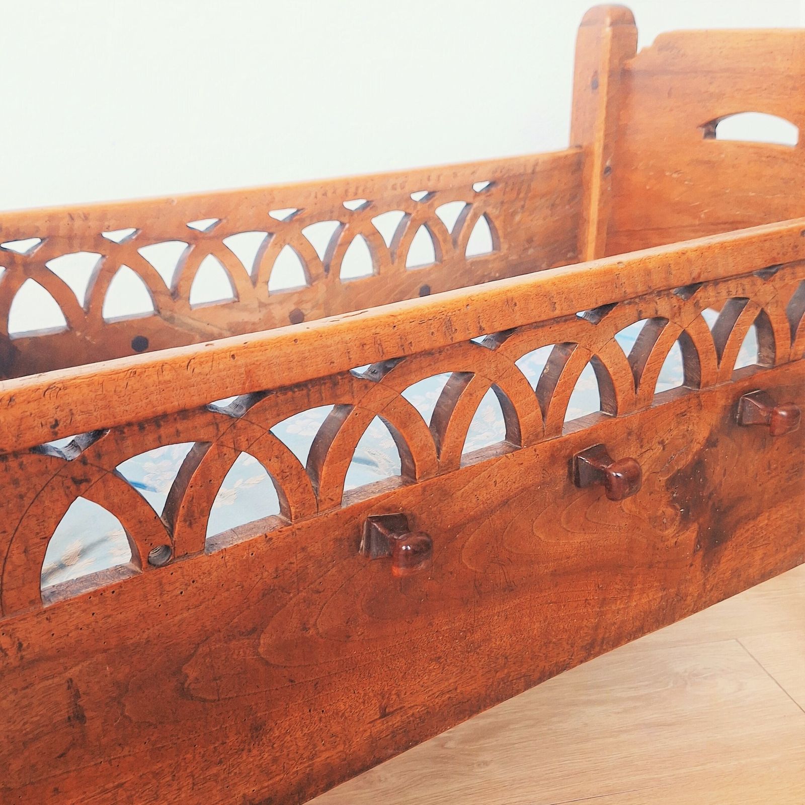 Antique Wooden Children's Bed. 1820–1850 photo 699.0