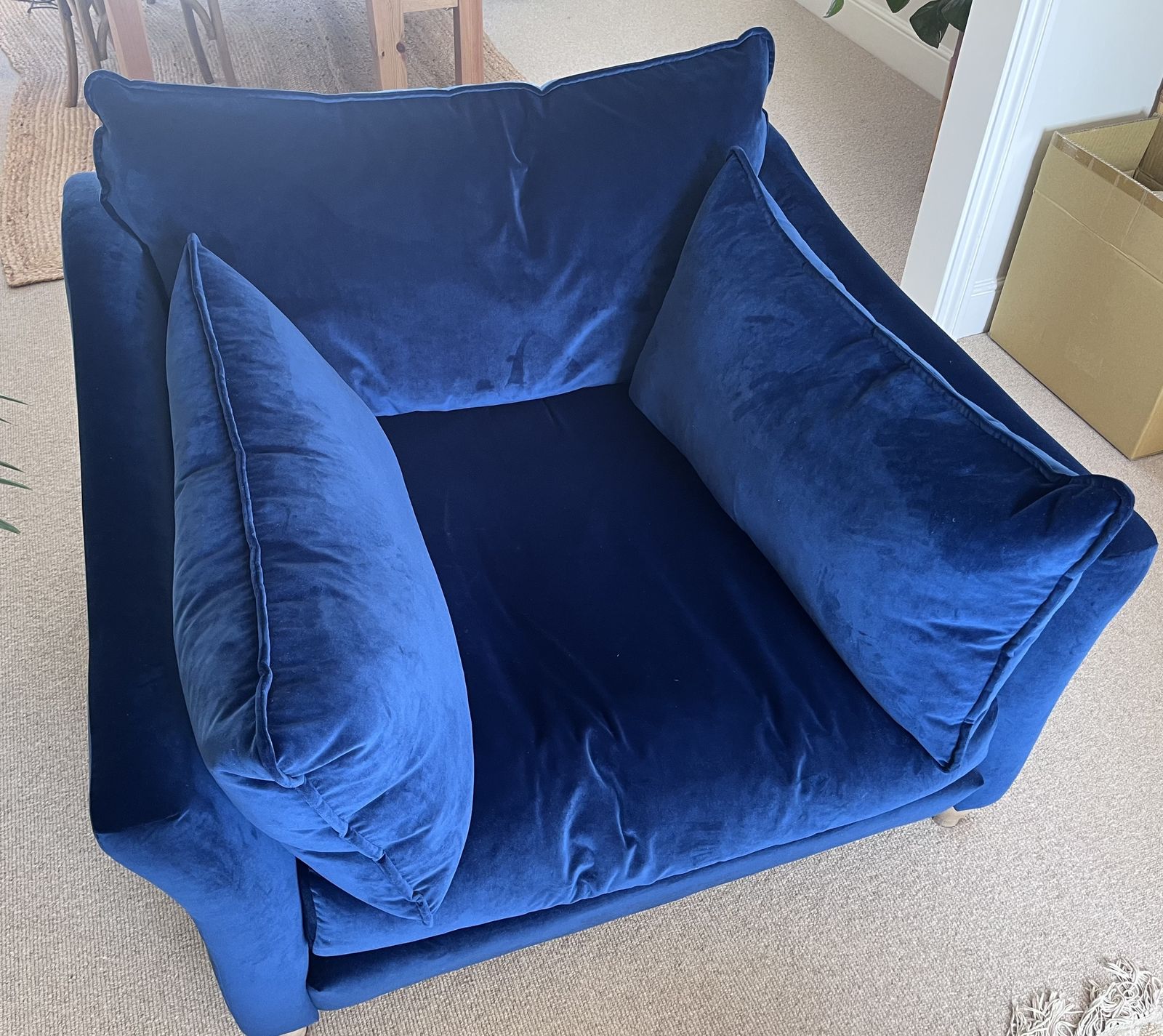 Loaf Brioche Armchair In Brolly Clever Velvet photo for sale