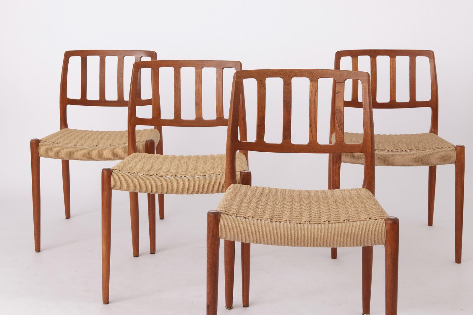 Set Of 4 Niels Otto Møller Model 83 Chairs – Danish Teak Dining Chairs, 1974 | Mid Century Modern Design photo furniture