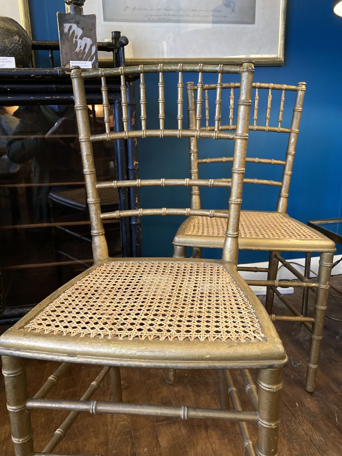 Set Of 4 Faux Bamboo Gilt Concert Chairs photo furniture
