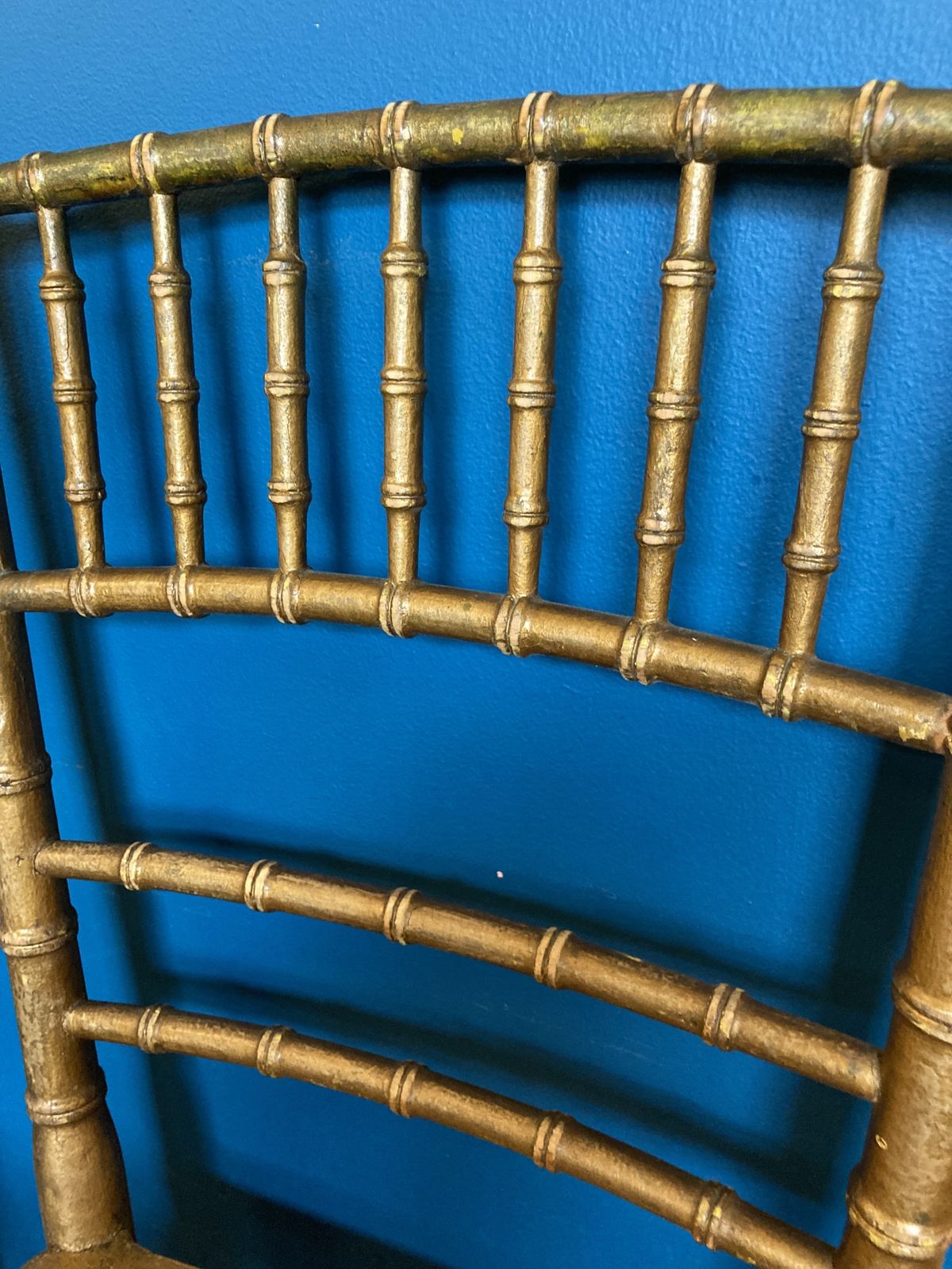 photo for sale Set Of 4 Faux Bamboo Gilt Concert Chairs