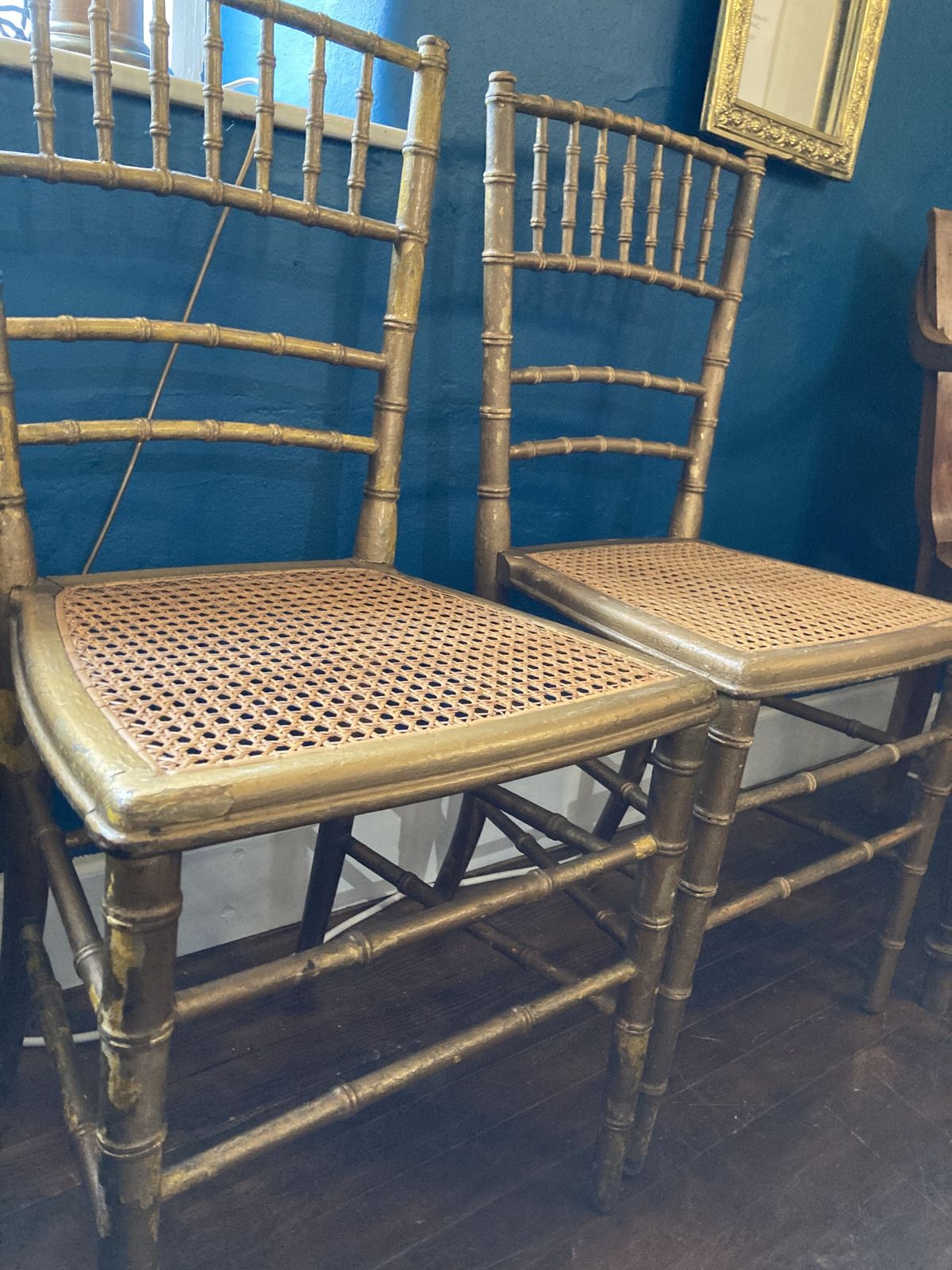 300.0 Set Of 4 Faux Bamboo Gilt Concert Chairs photo