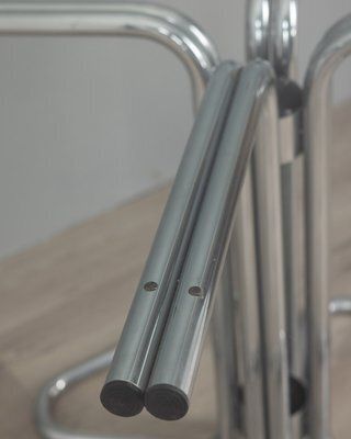 Vintage Square Table In Chrome Metal And Glass, Italian Design, 1970s photo buy