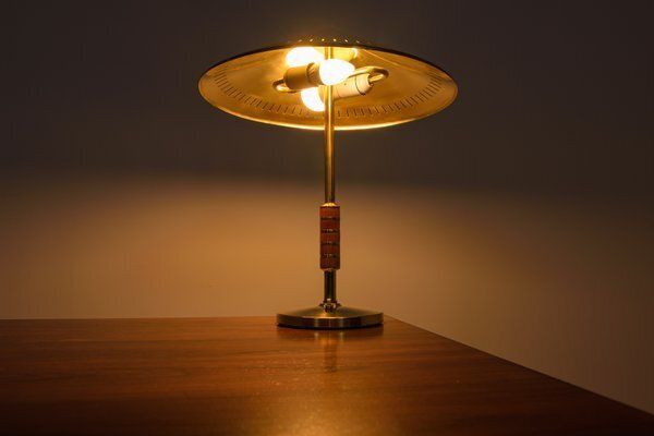 Vintage Danish Table Lamp In Brass By Bent Karlby For Lyfa, 1950s photo vintage
