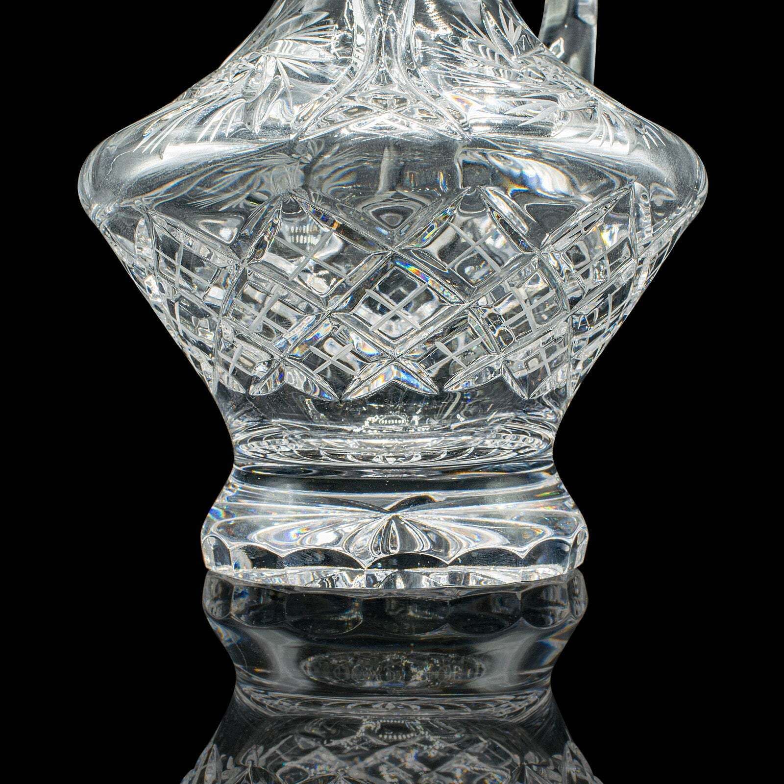 Home Decor Vintage Cut Crystal Whiskey Waterer, English, Mid Century, Pouring Ewer, C.1950 photo
