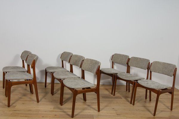 Mid Century Model 49 Dining Chairs In Teak By Erik Buch For Odense Machine Gunning, 1960s, Set Of 8 photo Furniture