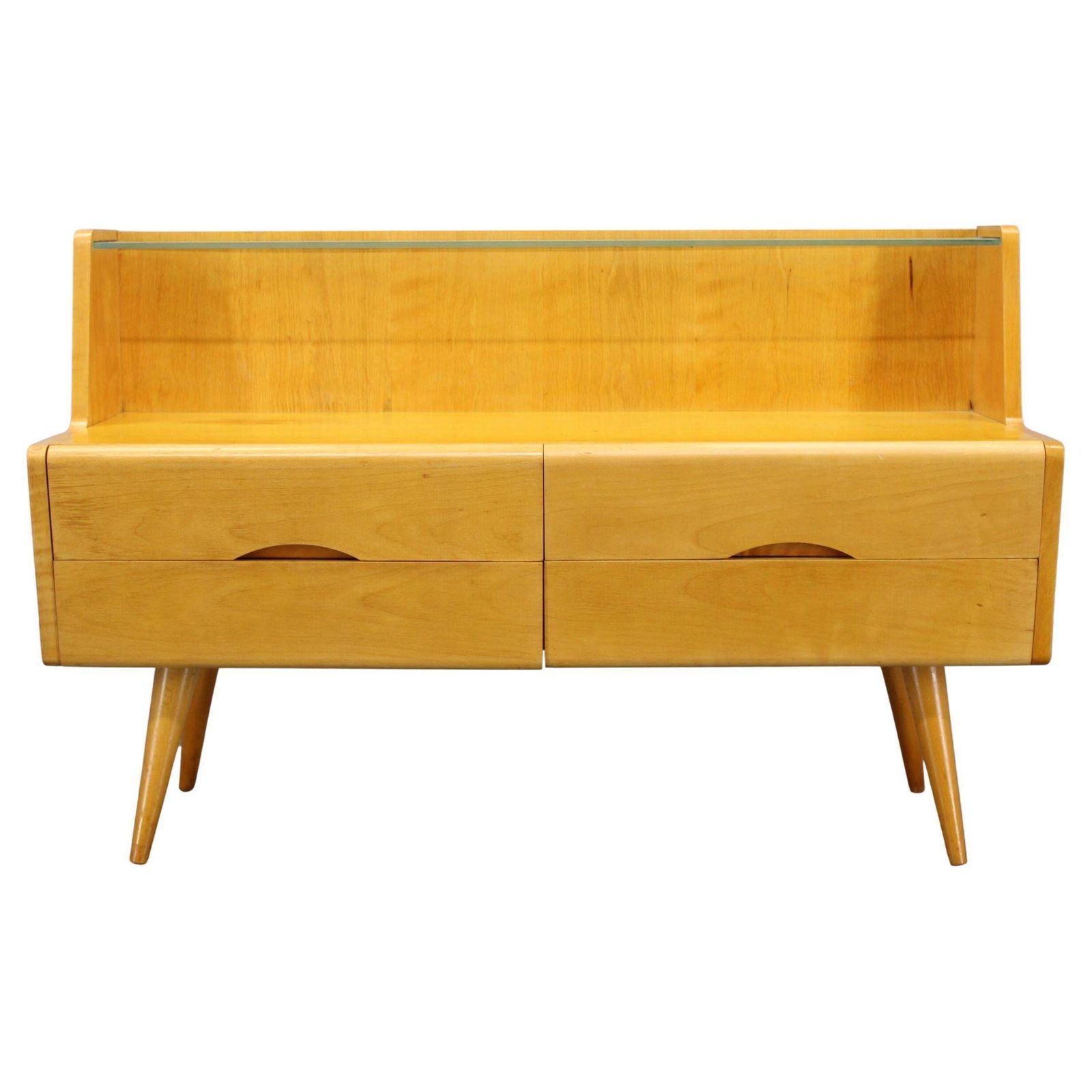 1960s Chest Of Drawers With Glass Shelf, Czechoslovakia