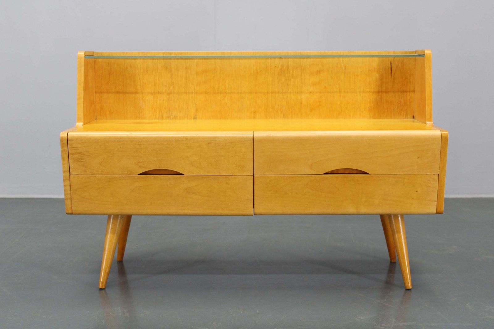 1960s Chest Of Drawers With Glass Shelf, Czechoslovakia photo for sale