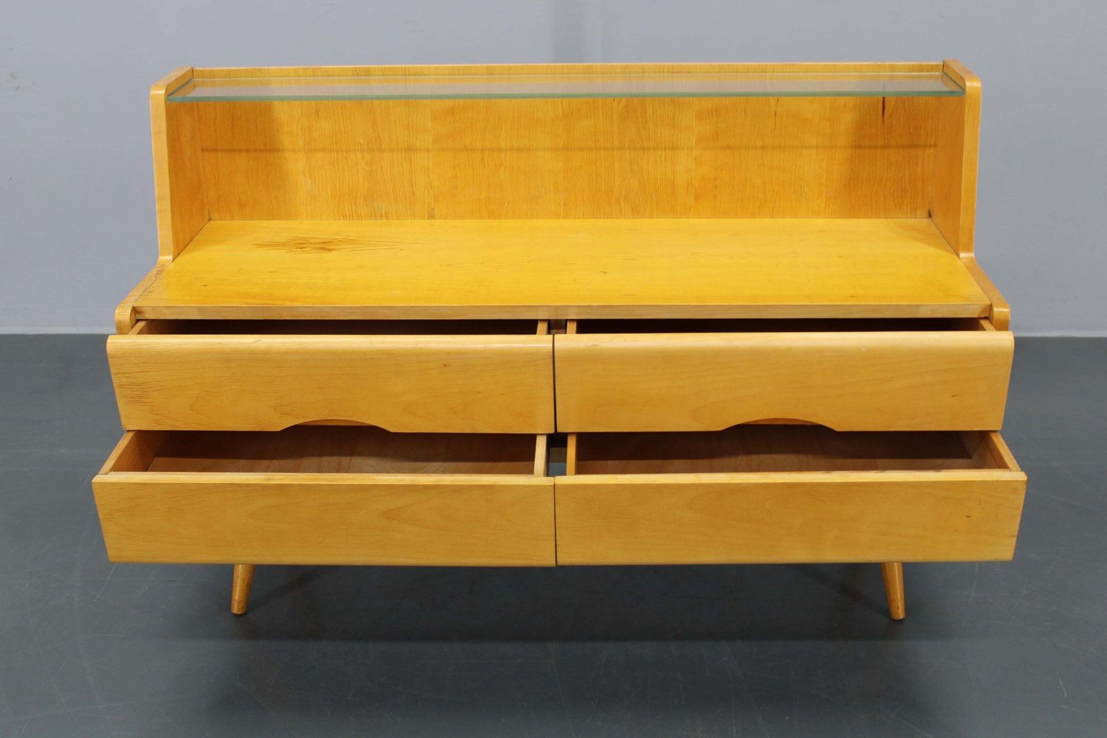 photo furniture 1960s Chest Of Drawers With Glass Shelf, Czechoslovakia