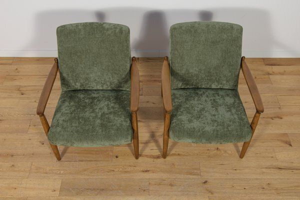 Set Of Mid Century Modern Gfm 64 Chairs By Edmund Homa For Gościcińskie Furniture Factory, 1960s photo vinterior