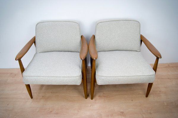 Set Of Gfm 87 Armchairs By Juliusz Kedziorek For Gościcińskie Furniture, 1960s photo for sale