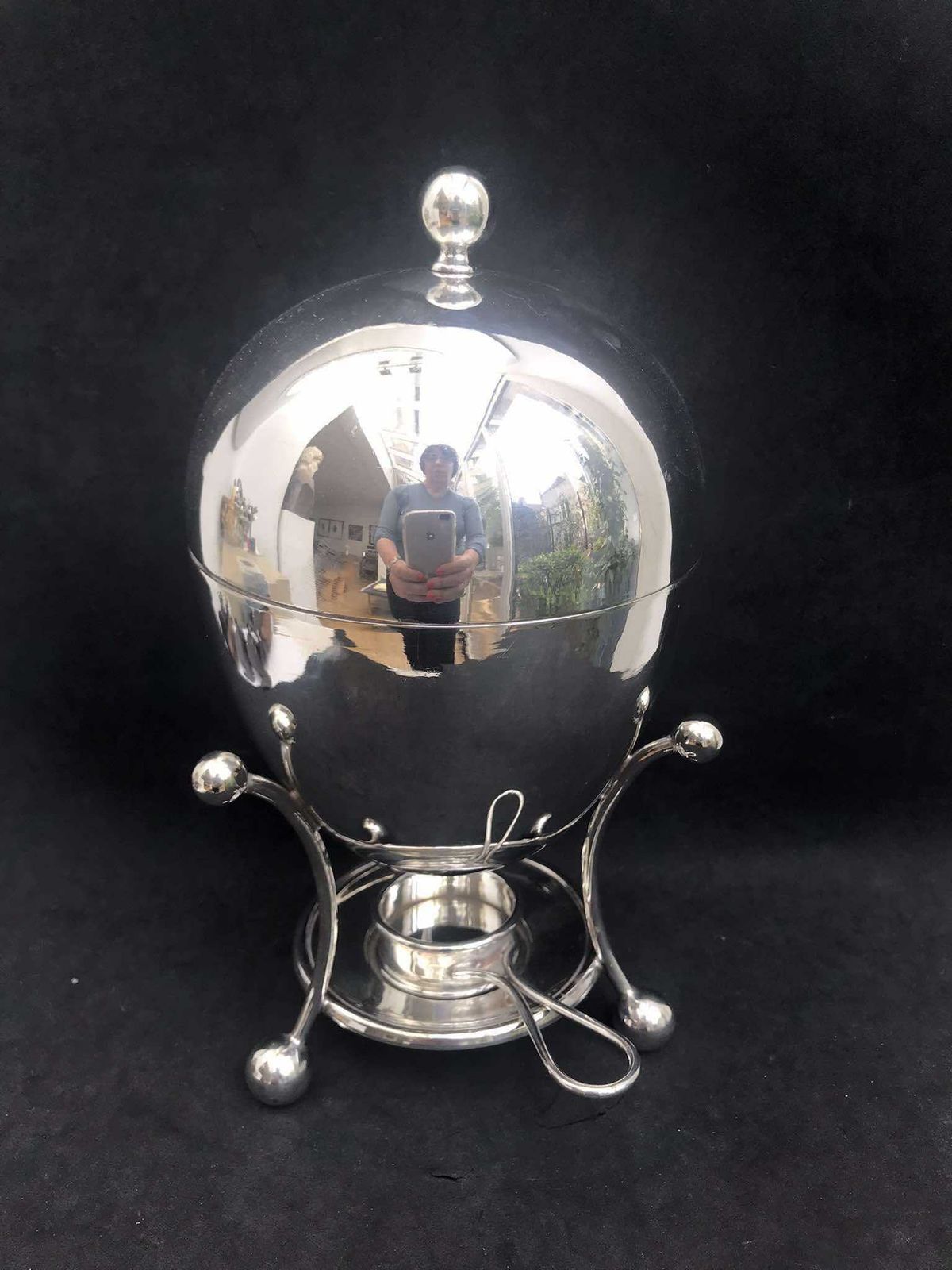 photo furniture Egg Holder Egg Coddler 19th Century Victorian Silver Plated Egg Cruet Breakfast Set 4 Egg Cup Stand Family Gift England Chic Cottage English