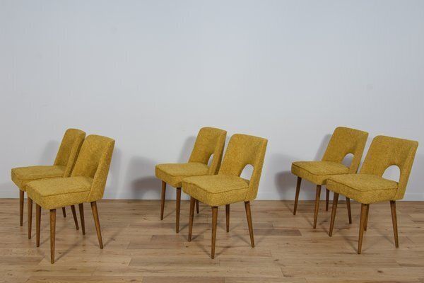 Set Of Polish Shell Chairs From Bydgoszcz Furniture Factory, 1960s photo Furniture