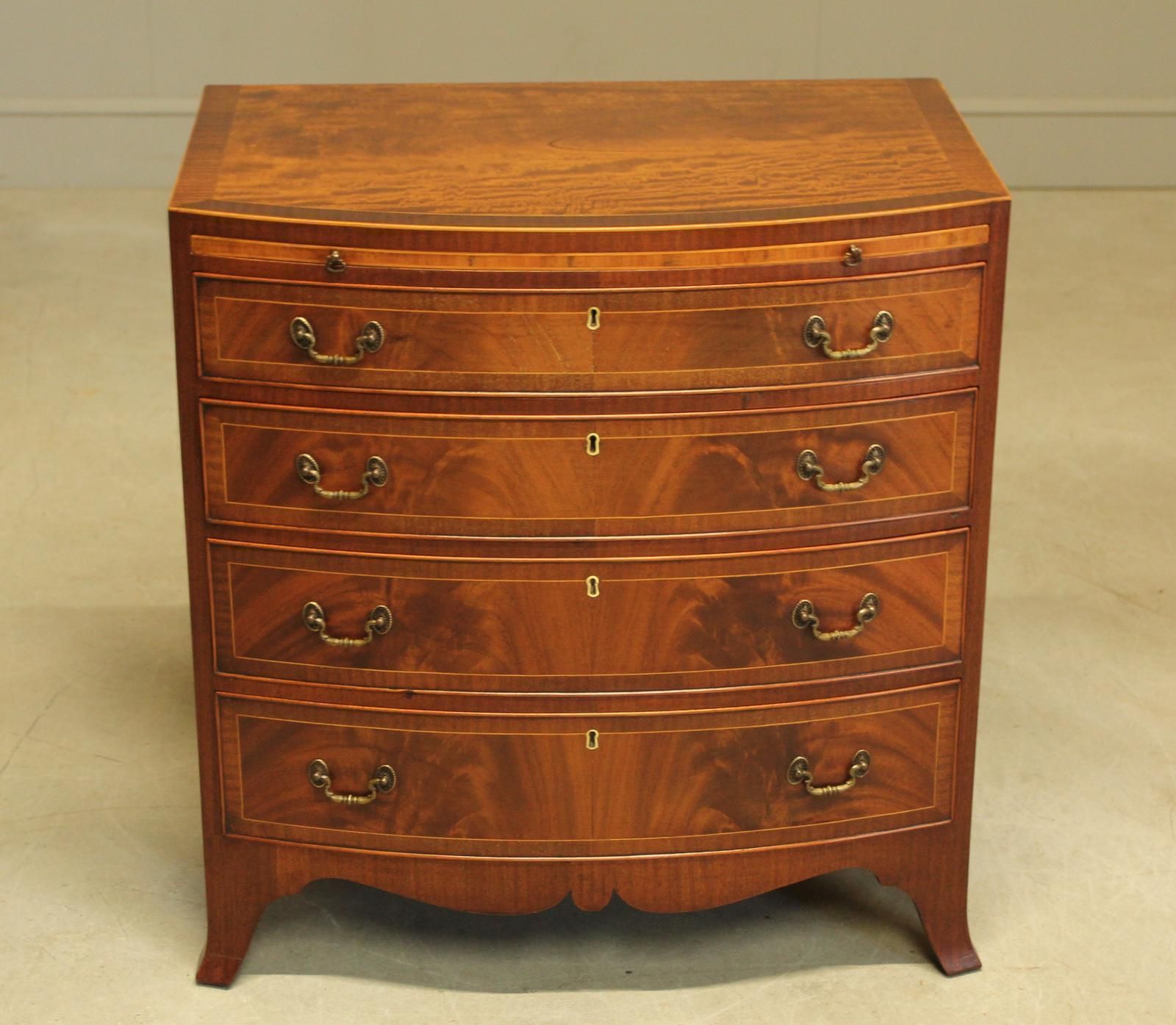 Early 20th Century Mahogany Bow Front Chest Of Drawers photo furniture