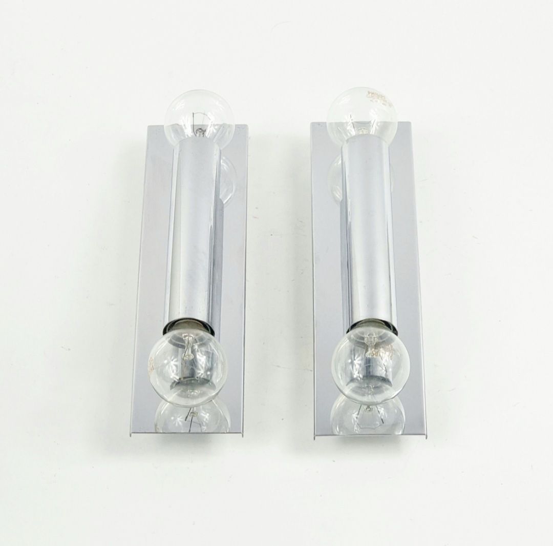 Pair Of Mid Century Sputnik Chrome Wall Lamps From Doria, Germany, 1970s photo buy