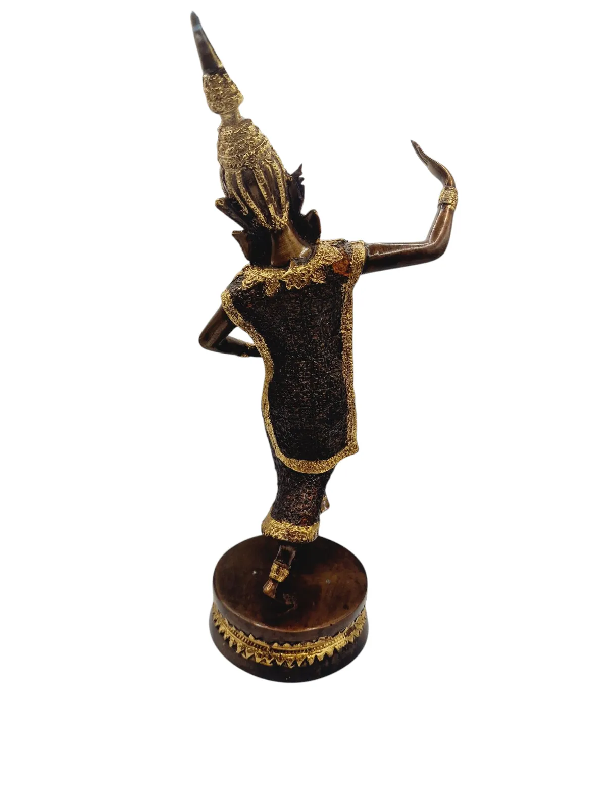 Antique Bronze Gilt Thai Buddhist Divine Dancing Statue photo for sale
