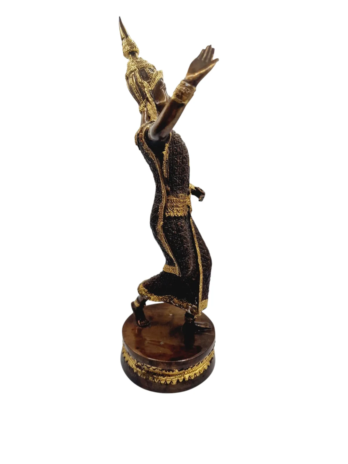 175.0 Antique Bronze Gilt Thai Buddhist Divine Dancing Statue photo