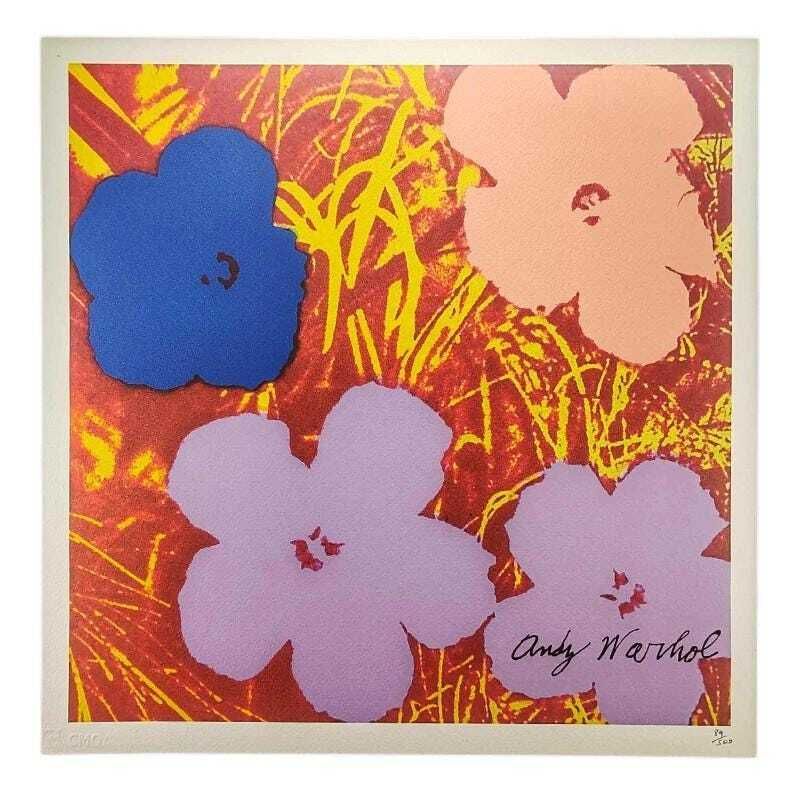 1980s Andy Warhol "Flowers" Limited Edition Lithograph By Cmoa.
