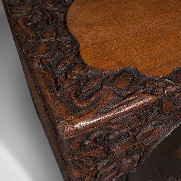 photo furniture Large Vintage Chinese Carved Chest, Camphorwood Linen Trunk, Art Deco, C.1930