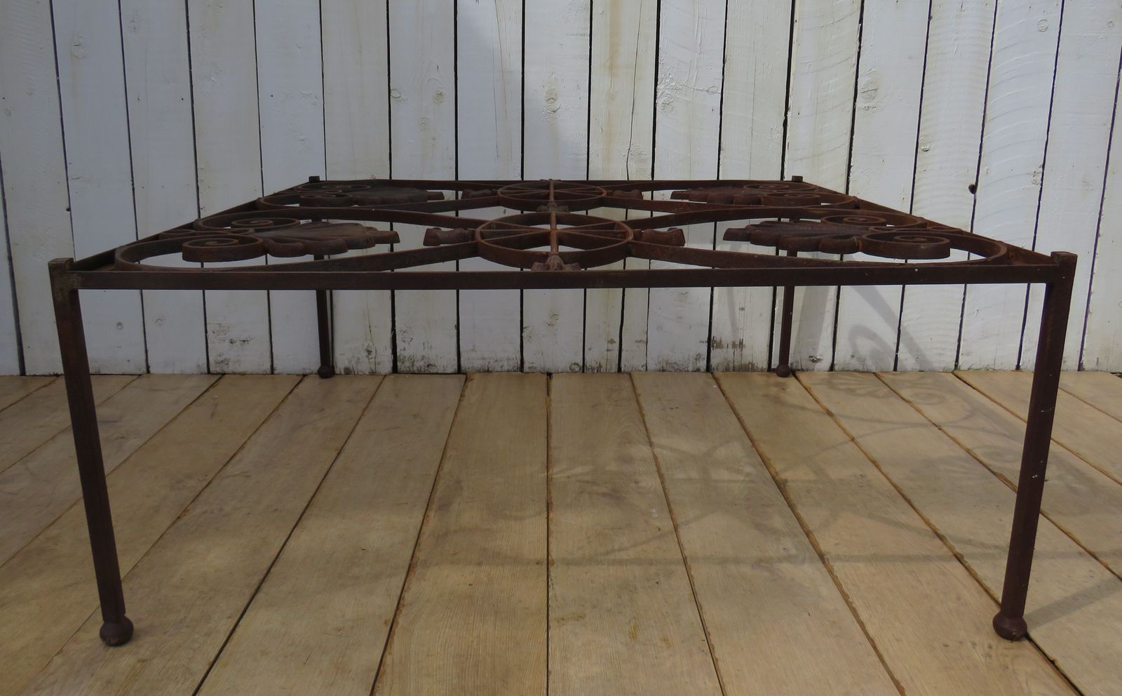 Antique French Grille Glass Top Coffee Table photo buy