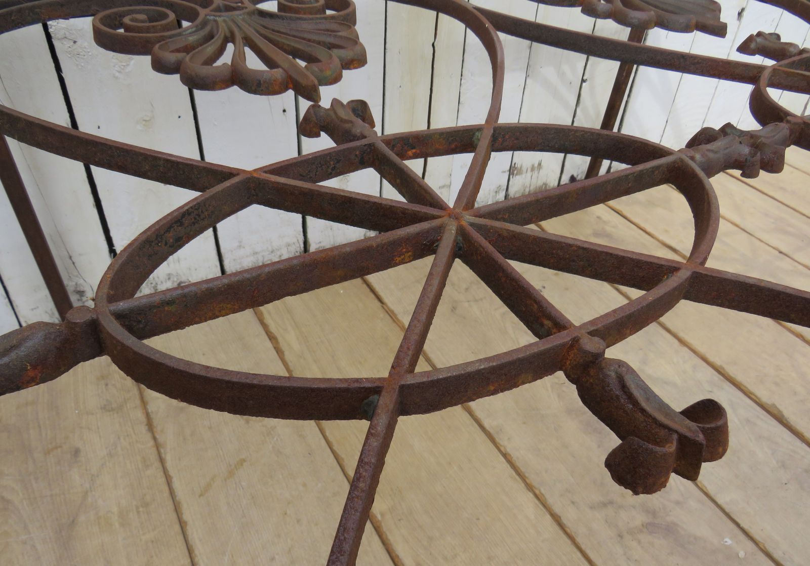 photo for sale Antique French Grille Glass Top Coffee Table