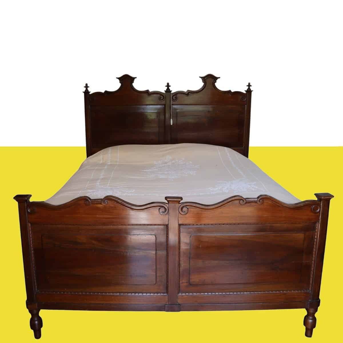 Vintage Solid Wood Double Bed