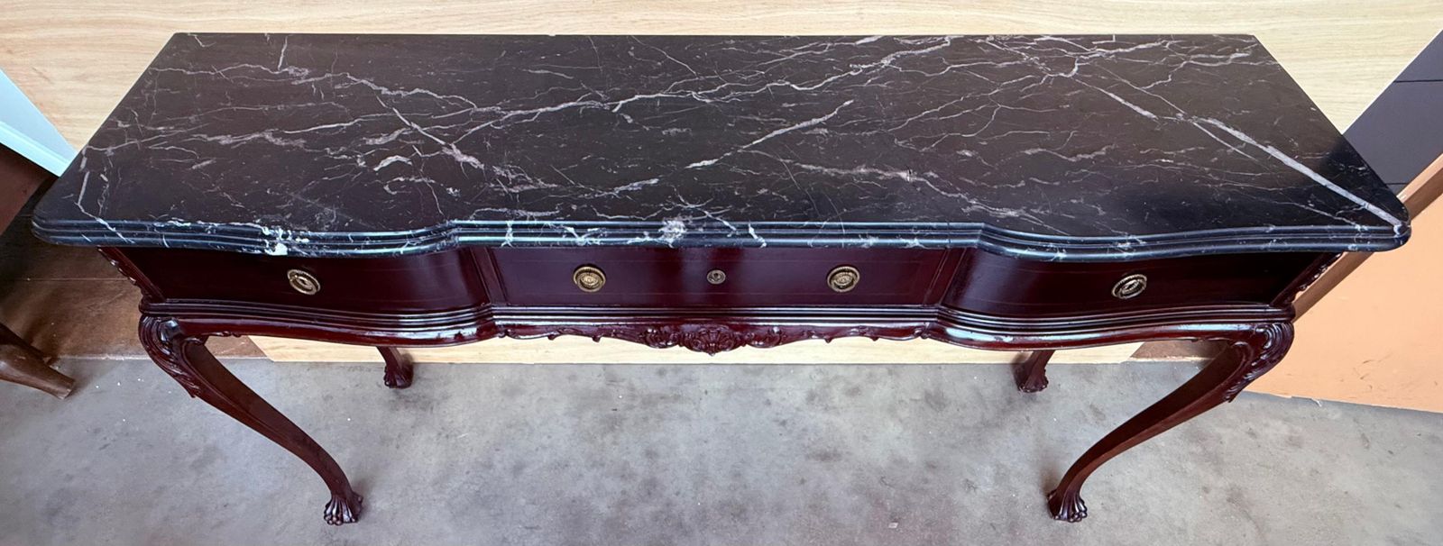 Regency Console Table With Three Drawers And Black Marble photo buy