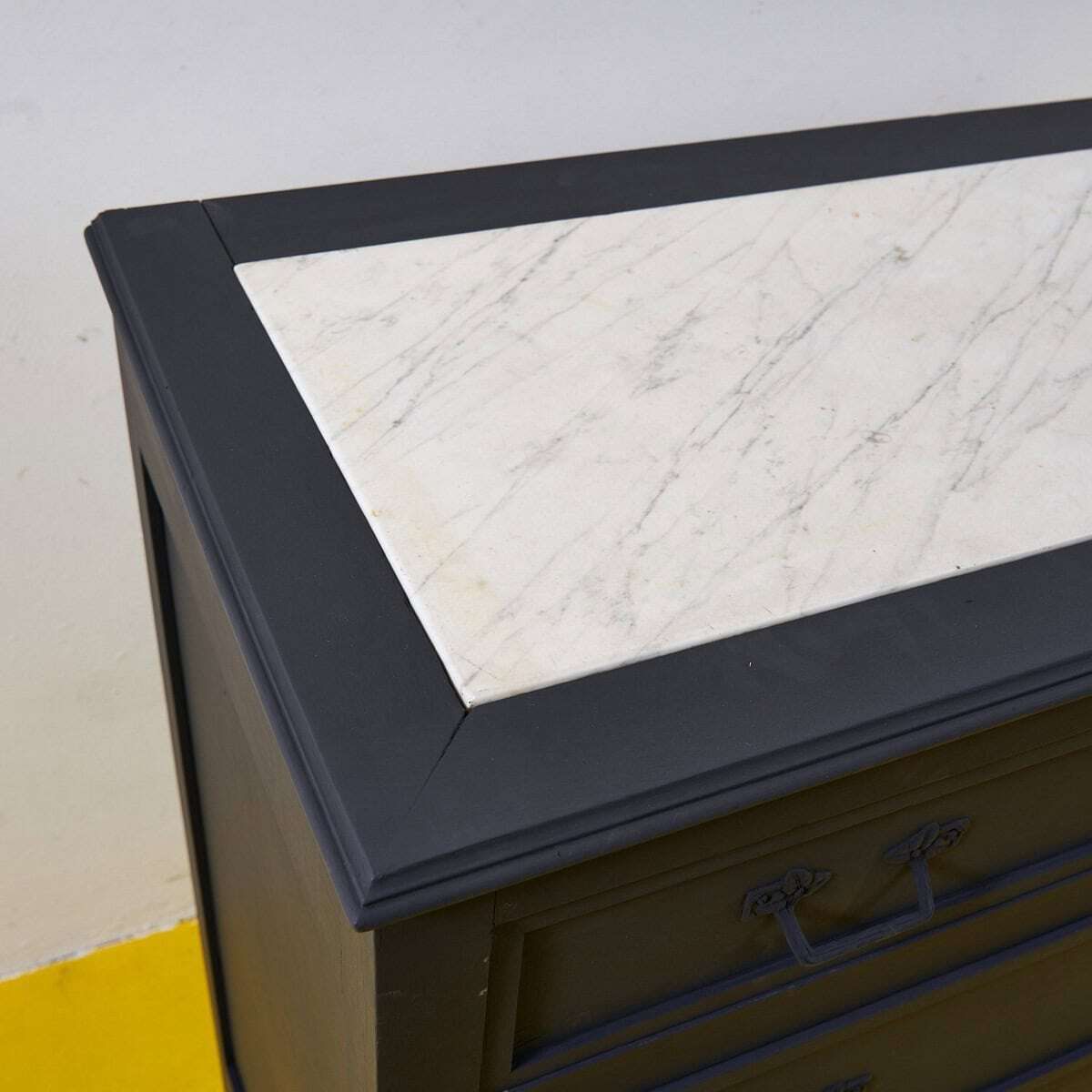 Black Chest Of Drawers With White Marble photo furniture