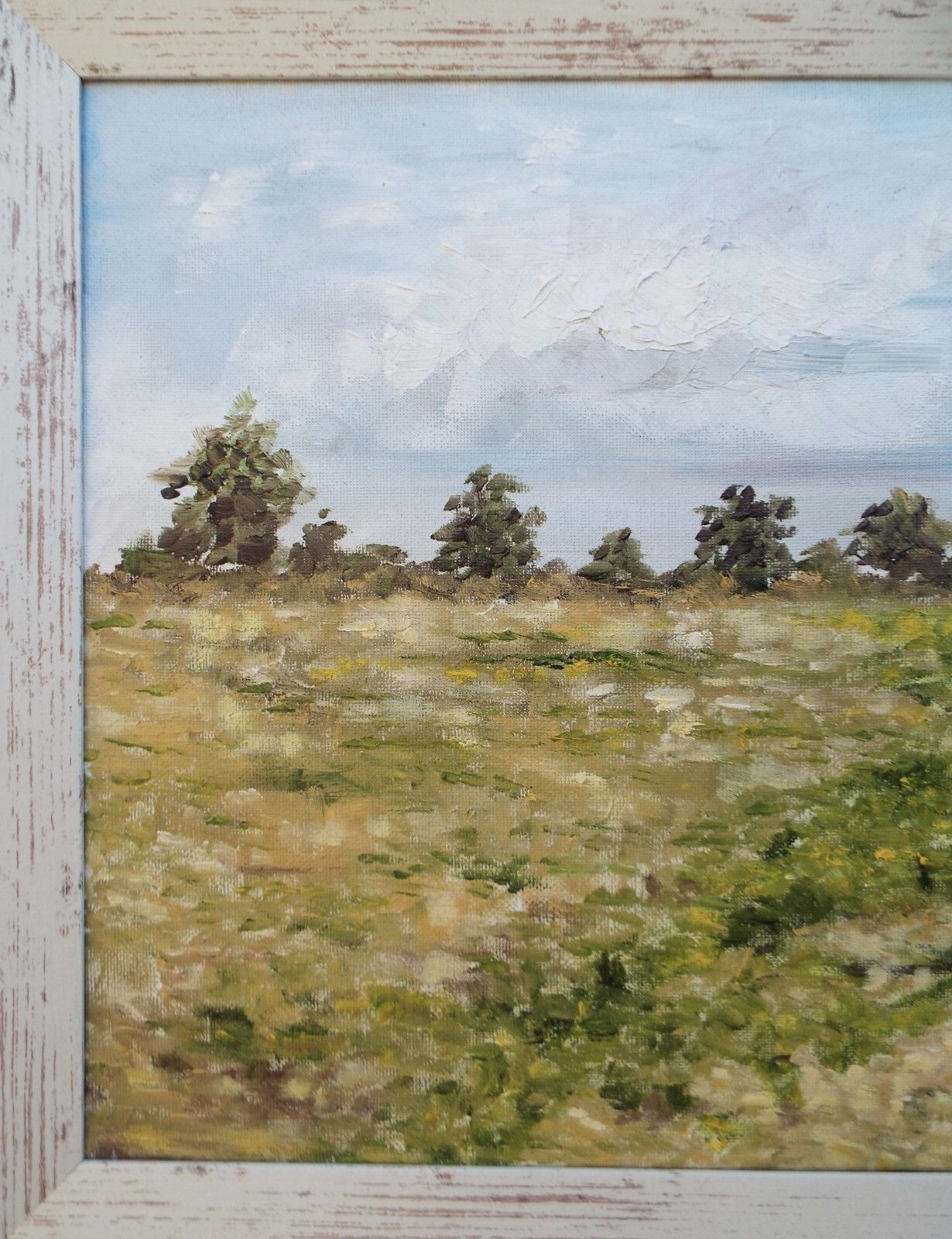 Summer Field Landscape Farm Original Oil Painting Signed Framed Andi J Lucas photo vinterior