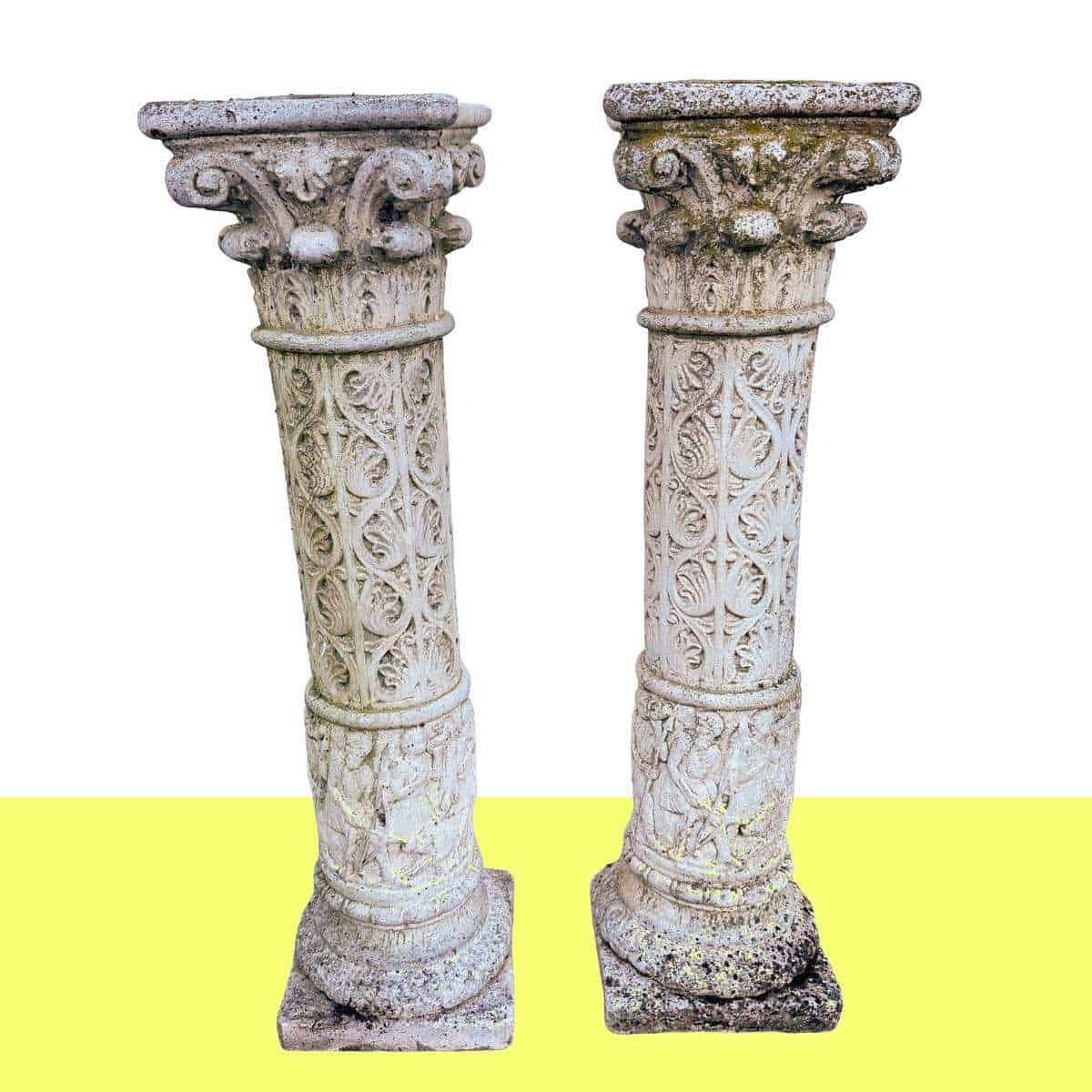 Decorative Columns With Refined Inlays, Ideal For Adding Artistic Details To Any Space.