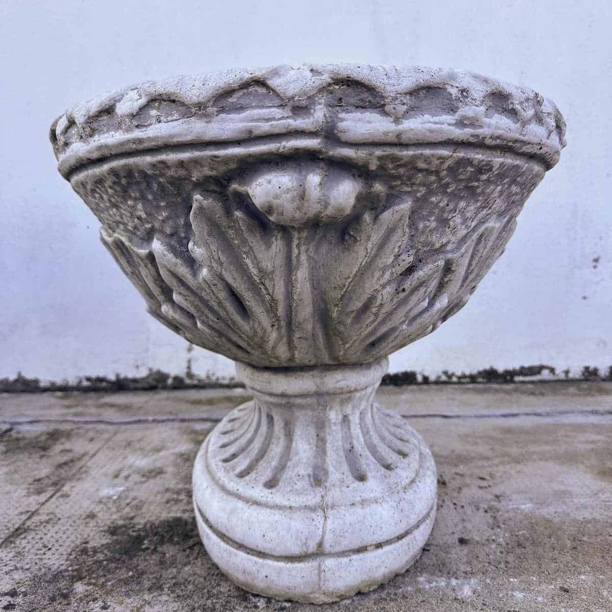 Large Bowl Garden Vase In Marble Powder And Cement photo vinterior