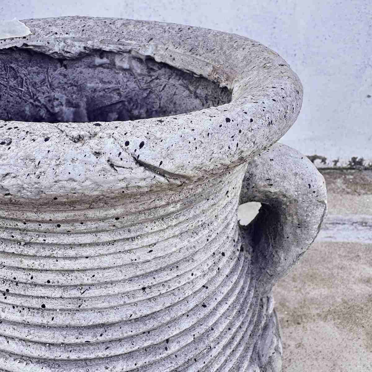 Vase With Unique Stone Texture And Rustic Details, Perfect For Adding Character To The Garden. photo furniture
