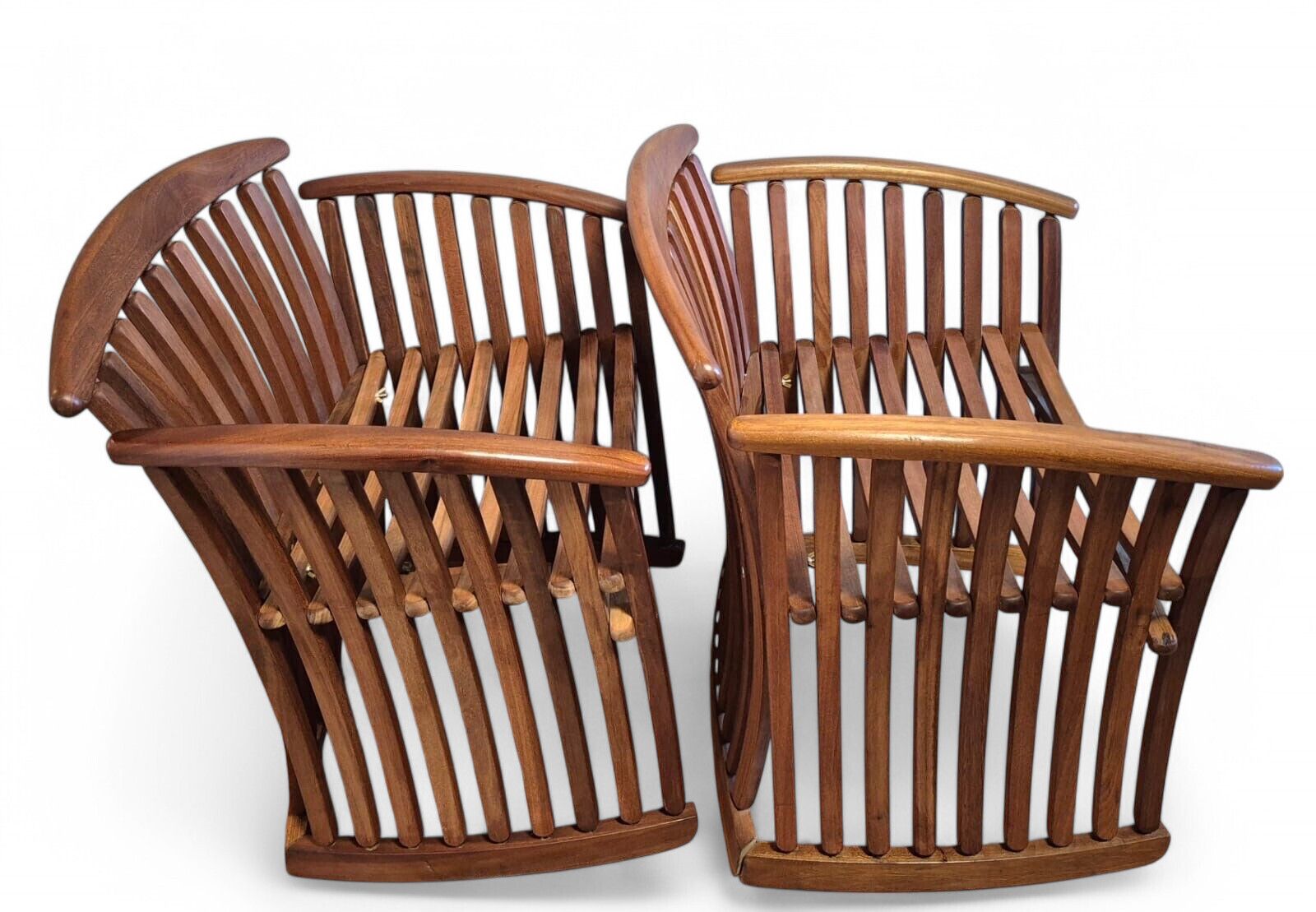 Pair Of Canadian Bentwood Steamer Armchairs By Designer Thomas Lamb photo vinterior