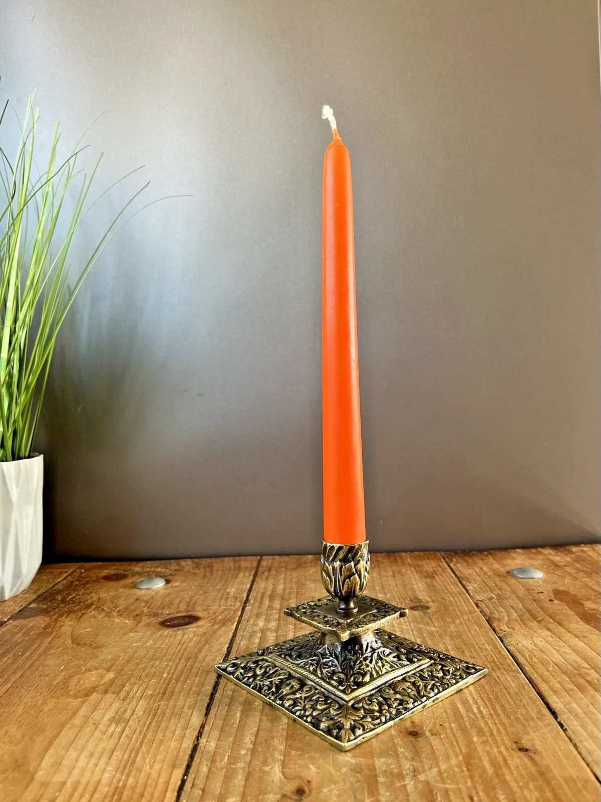 Quality Antique Brass Acanthus Candlestick Candle Holder William Tonks & Sons photo furniture