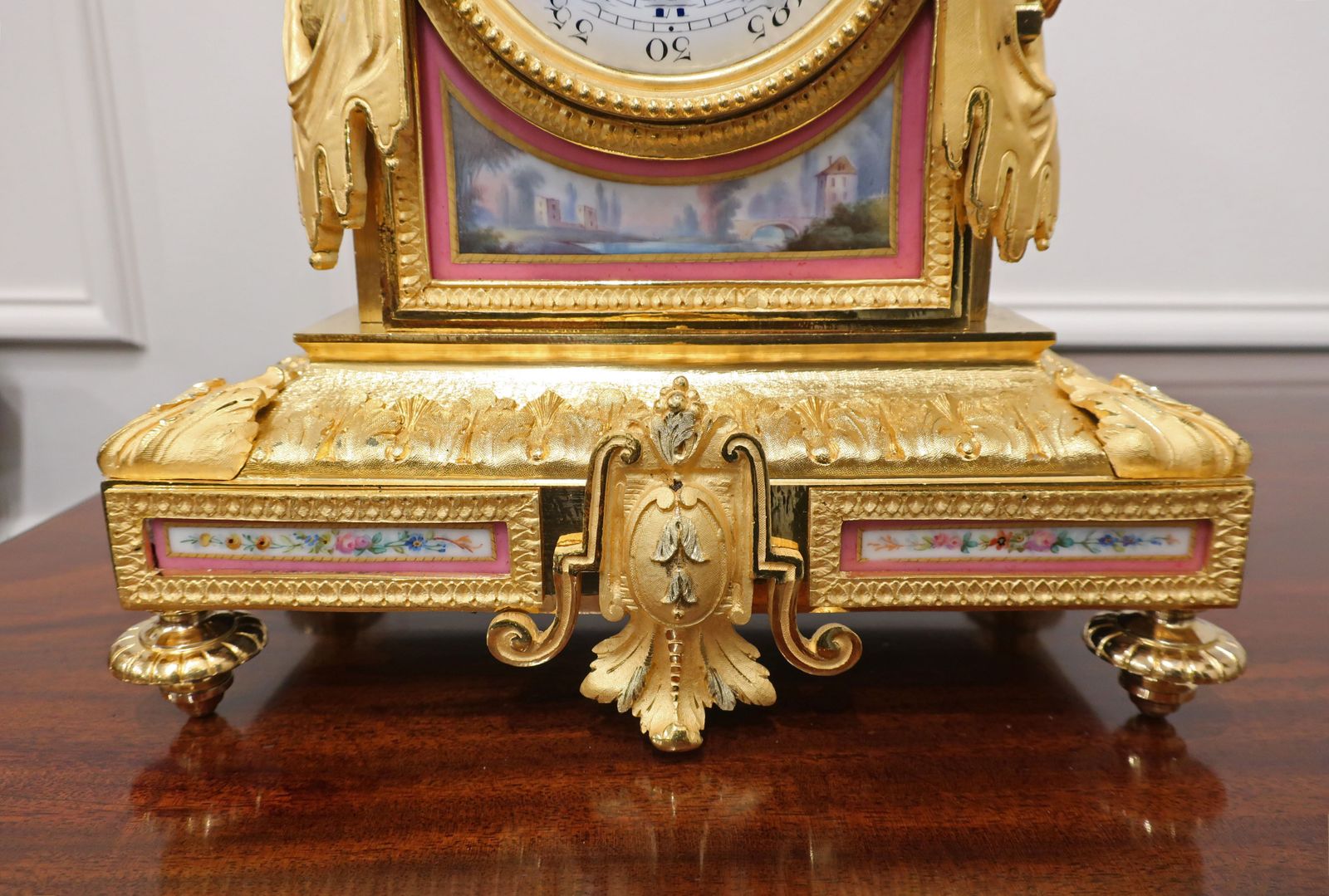 French Bronze Gilt & Porcelain Mantel Clock By Japy Freres photo 1975.0