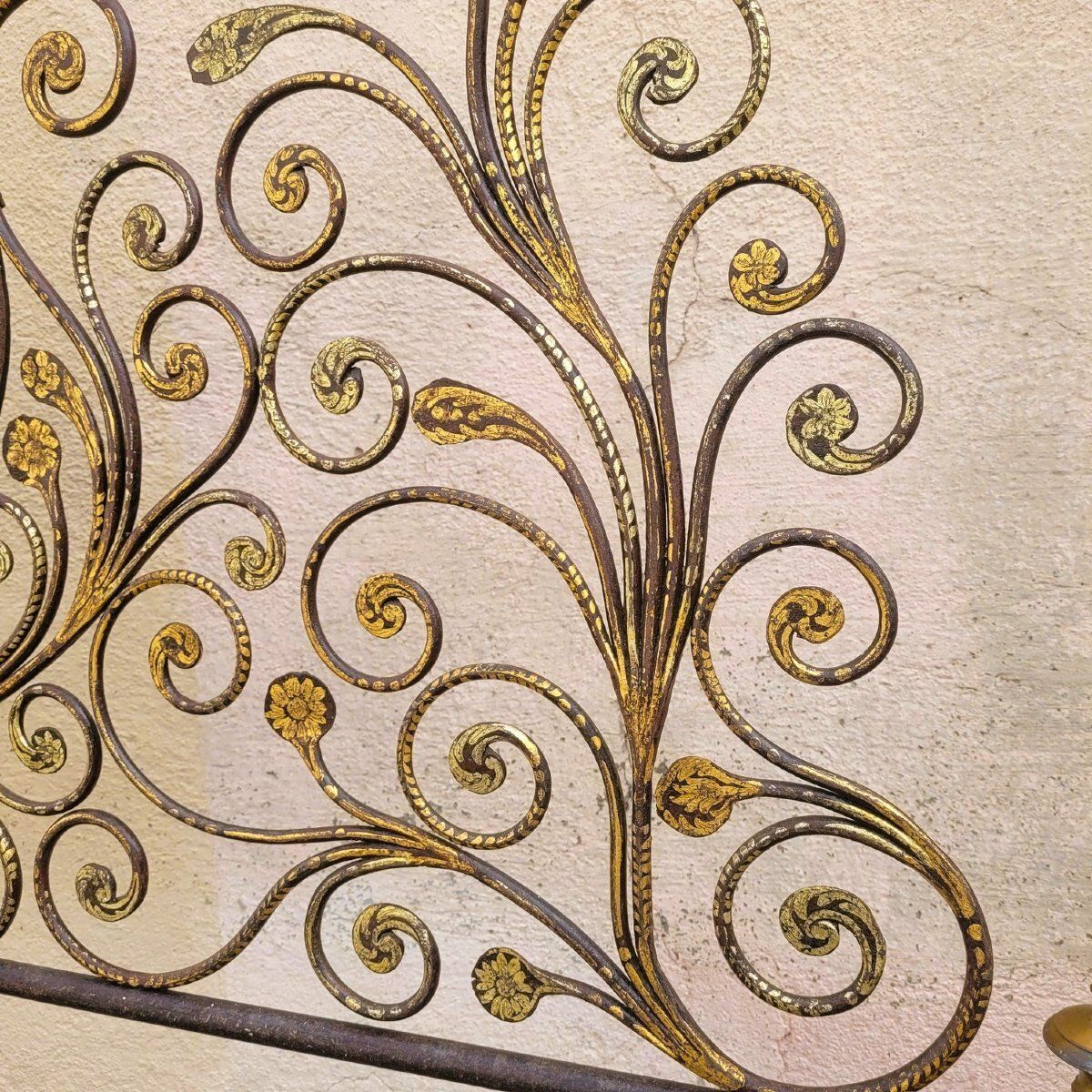 Genoese Bed In Painted Iron, Width 145cm, Early 19th Century photo vinterior