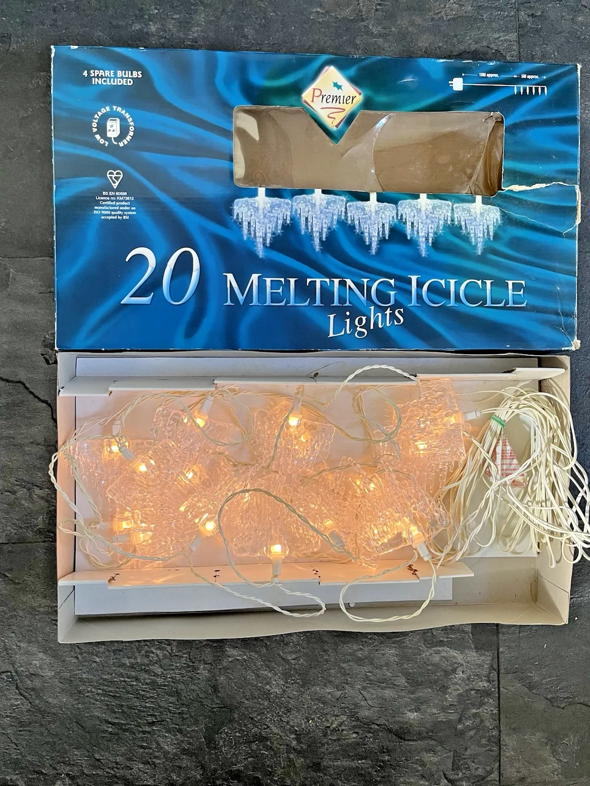 20 Vintage Hanging Melting Icicle Christmas Tree Fairy Lights Xmas Decorations