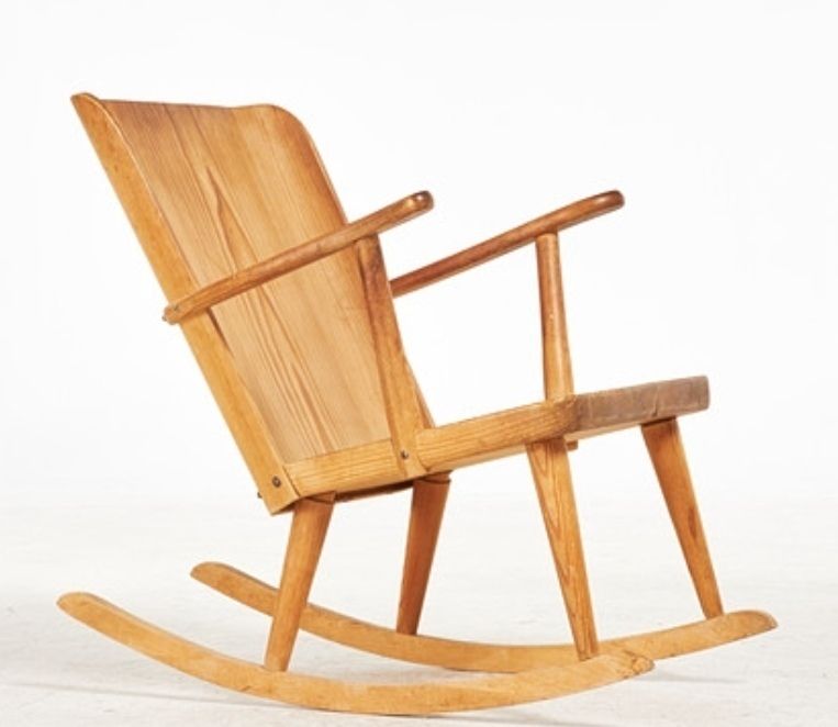 Beautiful Swedish Vintage Rocking Chair, By Göran Malmvall Model "513"